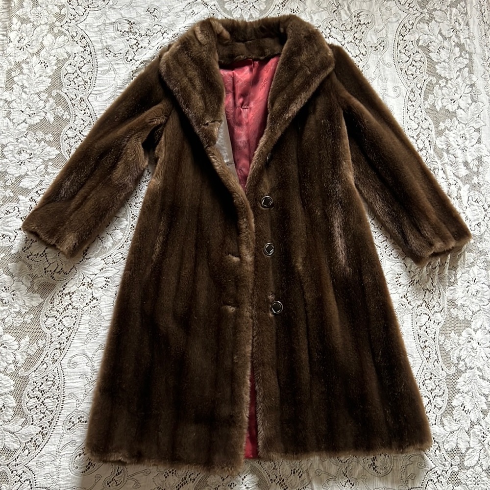 1960s Vintage Tissavel of France Faux Fur Coat